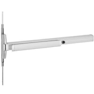 Narrow Style, Concealed Vertical Rod Exit Device, Cylinder Dogged, Satin Chrome